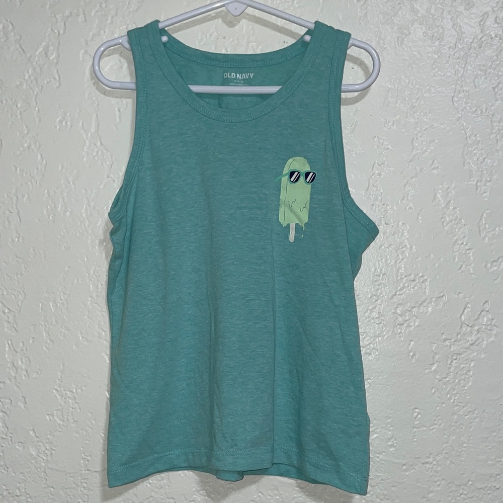 Old Navy Kids Teal Green Tank Top with Popsicle Graphic - Picture 4 of 6